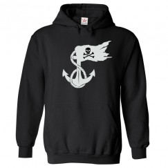 Roger Flag With Anchor Unisex Kids and Adults Pullover Hoodie							 									 									